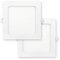 Popp® Pack x2 Placa Downlight LED Empotrable Cuadrado 12W Luz neutra 4000K 1020Lumenes con Corte de Techo 160x160mm, para cocina,pasillos,domitorio,salón (Cuadrado12W 4000K)