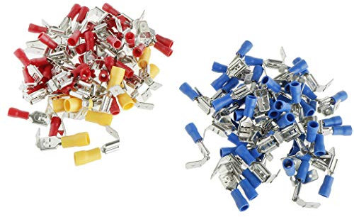 100er 6.3mm Flachsteckhülsen Kabelschuhe Flachstecker Steckverbinder 0.5-4.0 mm² Abzweigverbinder
