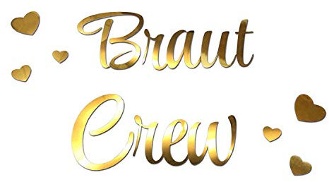 Oblique Unique® Bügelbild für JGA Junggesellinnenabschied Hochzeit - Braut to Be - Team Braut - Braut Crew + Herzen Bilder zum Aufbügeln - Motiv wählbar (Braut Crew)