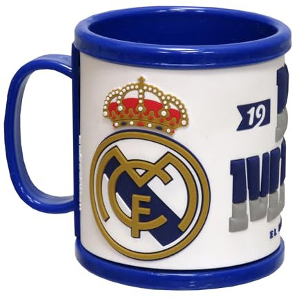 REAL MADRID CF - Taza Rubber 3D, de Plástico, Multicolor, Producto Oficial (CyP Brands)