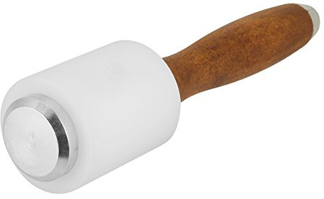 Leather Carving Hammer, 8.3inch Wooden Handle Nylon Mallet for Leathercraft Stamping Sewing and Tooling