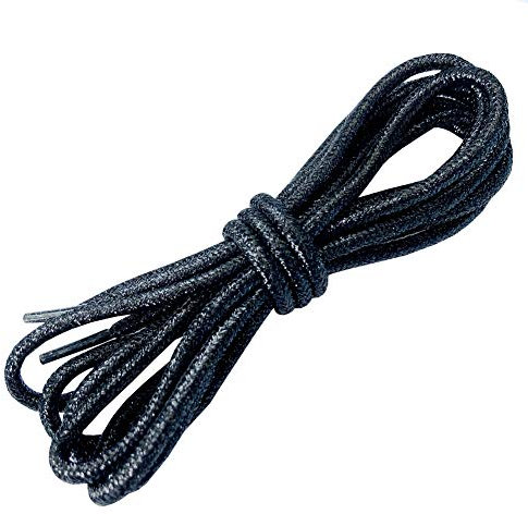 Goodlace Lacci rotondi con glitter metallici, 115 cm, Nero , 115