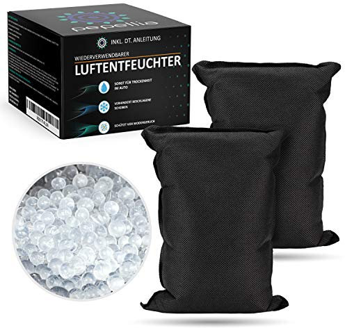 PEPELLIA Luftentfeuchter Auto – Auto-Entfeuchter 2er Set – 2 x 500 g – Schützt vor beschlagenen Auto-Scheiben – Entfeuchtung für Auto wiederverwendbar – laborgeprüft effektiv – schwarz