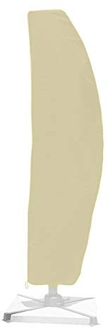 WingFly Housse de Protection pour Parasol Couverture de Parapluie Oxford Imperméable/Anti-Poussière/UV, Housse de Parasol Déporté 210D Plupart des parasols de Jardin (265CM, Beige)