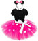 Lito Angels Vestito Costume da minnie per bambina, con orecchie topo cerchio per capelli, Taglia 2-3 Anni, Rosa Caldo 261