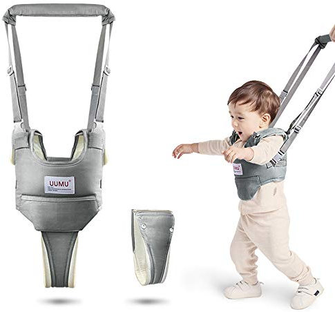 auvstar Harnais Bebe Marche, Aide à la Marche Bébé Enfant Ajustable, Double Usage sûr Harnais de Sécurité pour Tout-petits, Détachables Bébé Marche Protection Ceinture,pour 6-36 mois bébé (Gris)