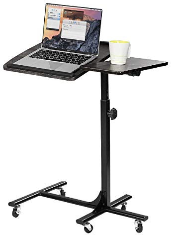 MEUBLE COSY Laptoptisch Höhenverstellbar mit 5 Rollen Beistelltisch Mobiler Kaffeetisch Laptop Tisch für Sofa Couch Bett Laptopständer Notebookständer, Schwarz