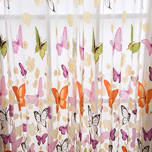 Garneck Window Screening Sheer Window Curtains Door Drape Curtain Sheer Kitchen Curtains Sheer Drapes Sheer Voile Curtain Blackout Curtains Home Décor Household Glass Yarn Polyester.