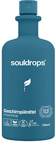 Souldrops moondrop flüssig Organische Geschirrspülmittel 750ml | Umweltfreundlich, Vegan, Pflanzenbasiert, Nachhaltiges, ohne Tierversuche
