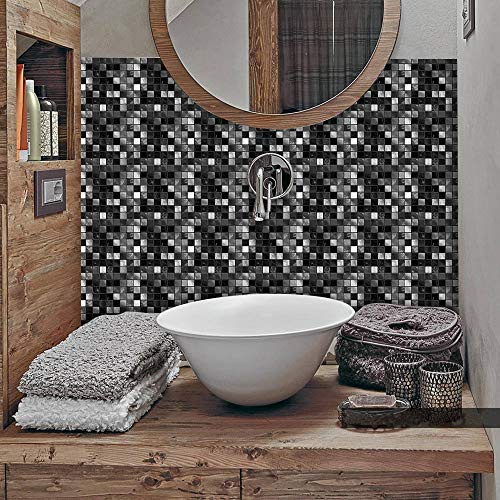 Alwayspon Wandfliesen-Aufkleber, abziehen und aufkleben, selbstklebende Spritzschutz Fliesen, Fliesenaufkleber für Wohnzimmer, Küche, Badezimmer, Wanddekoration, 25 Stück Glitzer-Fliesenaufkleber