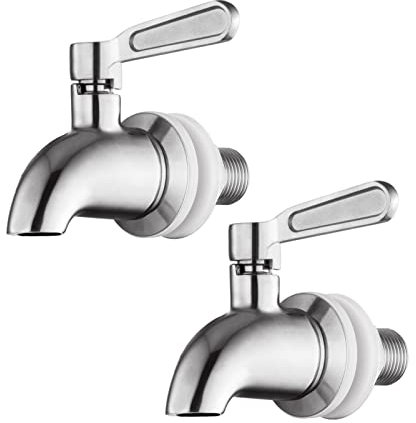 hgzaccompany Paquete de 2 espigas de acero inoxidable para dispensador de bebidas, llave de metal de repuesto para dispensador de bebidas, grifo dispensador de agua, boquilla de metal de grado
