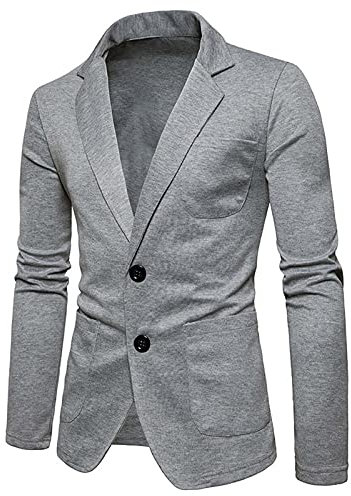 2021 Blazer Hombre Chaquetas de Traje Slim fit Blazer de un Pecho Color sólido Abrigo Chaqueta Blazer Esmoquin Casual Traje Abrigos Manga Larga Adecuado Boda Fiesta Negocio