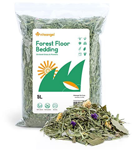 Niteangel® Natural & Soft Hamster Bedding Mate Small Animal Habitat Decor for Syrian Dwarf Hamsters Gerbils Mice Degus Bunny or Other Small-Sized Pet (Orchard Grass & Flower)