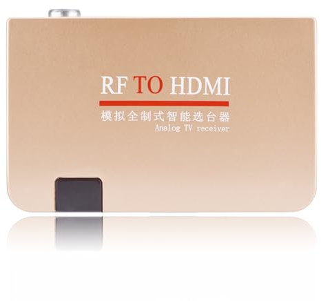 Dpofirs Convertitore Standard da RF a HDMI, Adattatore per Ricevitore TV Analogico con Telecomando(Regolamenti Europei)