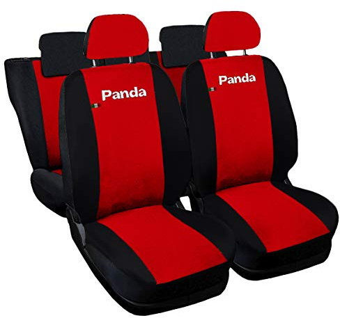Auto Accessori Lupex - Kompatible Autositzbezüge für Panda zweite 169 und dritte 319 Reihe, rot schwarz, Made In Italy, sitzbezüge vorne und hinten, einteilig, Polyester