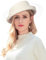 ELLYDOOR Fascinator aus Wolle, Winter, Wollfilz, Pillbox-Hut für Damen, Hochzeit, Kirchenhut, Schleier, Schleife, Fedoras, 2022 Elfenbein, Einheitsgröße