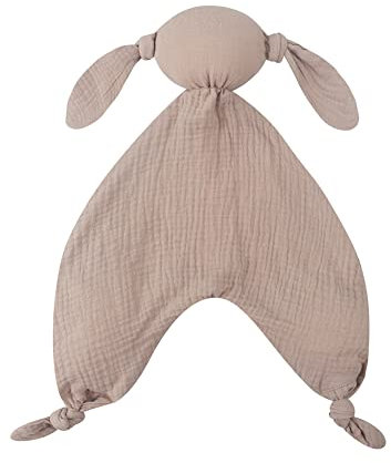 ISAKEN Panno per Coccole Coperta in Mussola di Cotone per Neonati con Testa di Coniglio Panno per Coccole per Neonati E Bambini da 0+ Mesi Regalo per La Nascita per Bambino e Bambina
