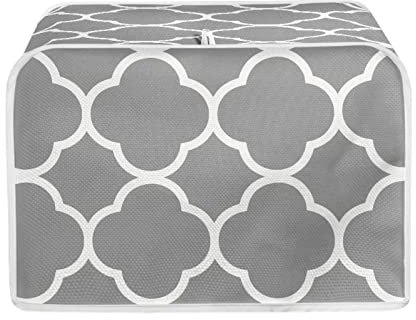 STUOARTE Geometric Print Toaster Covers Small Appliance Covers 4 Slice Toaster Oven Cover Washable Toaster Cover for Home Kitchen Decor with Top Handle, Grey