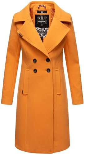 Navahoo Damen Mantel Trenchcoat Winterjacke Wintermantel B661 [B661-Wool-Apricot-Sorbet-Gr.3XL]