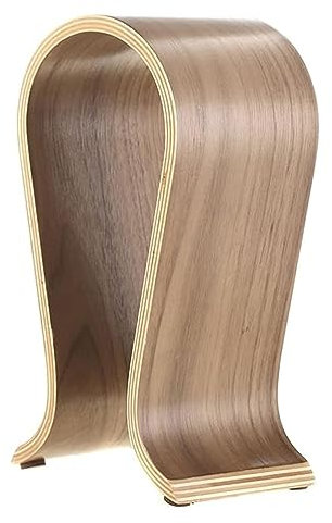 Lepidi Soporte para Auriculares de Madera, Soporte Universal para Auriculares, Madera de Nogal, Antideslizante Base, Soporte para Auriculares Omega, para Hogar, Oficina, Estudio