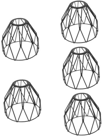 UKCOCO Vintage Industrieller Eisenkunst Käfig Lampenschirm 9.3 Cm Durchmesser E14 Kronleuchterschirm Deckenlampe Zubehör 5 Stück