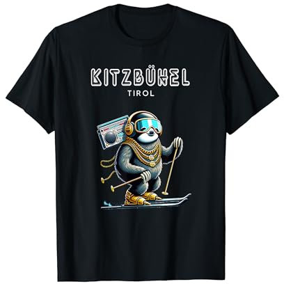 Ski Kitzbühel Tirol - Musik Ski Faultier T-Shirt