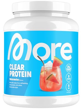 MORE Clear Protein, Watermelon, 600 g, Protein Drink mit Whey Isolat, geprüfte Qualität - made in Germany