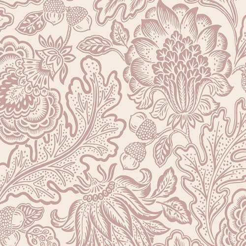 Belgravia Fernhurst Floral Trail Wallpaper – Flowery Wallpaper with Metallic Detailing – Modern Wallpaper for Living Room, Bedroom, Hallway – Decorative Luxury Wallpaper – Pink