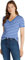 Tommy Hilfiger Camiseta de Manga Corta para Mujer New Slim Cody V-Neck con Cuello de Pico, Multicolor (Fine Stp Blue Spell/ Ivory Petal), XXS