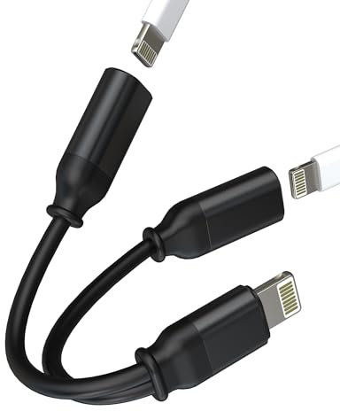 Adattatore Lightning per cuffie per Apple per iPhone 14, per iPad, splitter 2 in 1 - Caricatore e Jack Audio, doppio connettore per cuffie e ricarica, convertitore per auto e smartphone