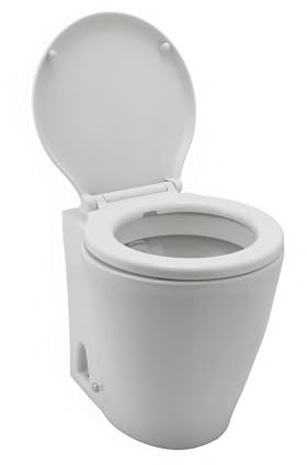 Elektrische Toilette/Bordtoilette mit Zerhackerpumpe, 12 V | Keramik | Selbstansaugend | Korrosionsbeständig | Für mehr Hygiene auf ihrem Boot, mehr Hygiene auf ihrem Boot 3 & Boot