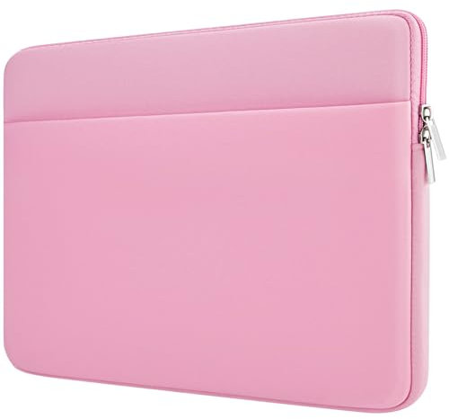 HEDUGO Funda para Portátil Compatible con HP DELL ASUS Chromebook de 15,6 Pulgadas Funda Ordenador Portatil con Bolsillo para Accesorios con Cremallera para Portátil de 15,6”,Rosa