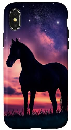 Hülle für iPhone X/XS Pferd Sonnenuntergang Reiten Pferdebesitzer Pferd Mädchen