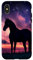 Hülle für iPhone X/XS Pferd Sonnenuntergang Reiten Pferdebesitzer Pferd Mädchen