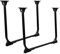- Lot de 2 pieds de table pliables en U - 35 cm - Noir - En fer - Pour bureau, lit, canapé, peu encombrant et stable