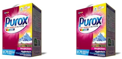 Detersivo in polvere PUROX COLOR (71 WL) in una scatola di detersivo da 5 kg (Confezione da 2)