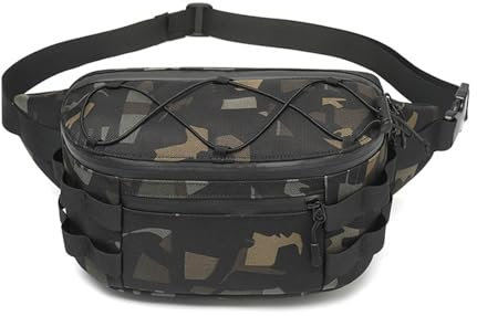 FANDARE Ultraleicht Brusttasche Hüfttaschen für Running Herren Schultertasche Herren Sling Crossbody Bag Bauchtasche Gürteltasche Modern Umhängetaschen Handytasche für Wandern Reisen Daypacks Camo