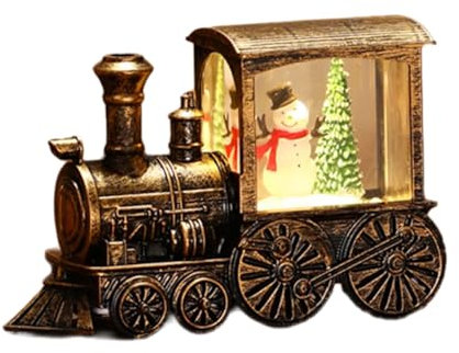 MinkeyBear Weihnachtszug mit leuchtendem Weihnachtszug, elegant, beleuchtet, Weihnachtszug, Ornament-Set für drinnen und draußen