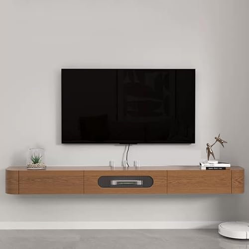 YUZDNM Meuble TV Suspendu - Meuble TV Mural, Meuble TV Mural Flottant, Console Multimédia Murale, Meuble TV Mural en Bois Massif, Meuble TV pour Centre De Divertissement(B)