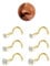 BodyBonita 6pcs Nose Studs - 316L Surgical Steel Corkscrew Nose Rings 20G Nose Piercing Stud 1.5mm 2mm 3mm CZ Gold Screw Nose Rings Studs Nostril Piercing Jewellery for Women Men