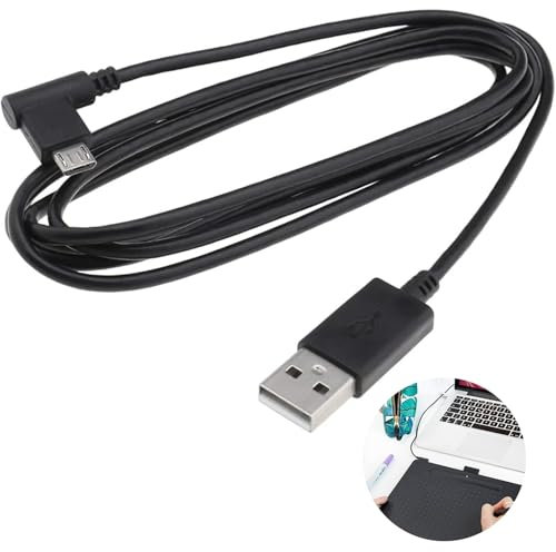 Micro USB Cable, 1.8 m USB Cable 90 Degree Left Angle Charge Cord USB Charging Cable Replacement Data Sync Charging Cord Power Supply Cord Compatible with Wacom Drawing Tablet CTL471 CTL671 CTL680