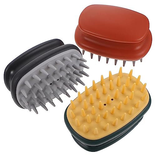 IWOWHERO 3er-pack Silikon-shampoo-bürsten-set Kopfhaut Für Haarwäsche Reinigung Wäscher Tragbare Haarbürste