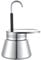 Moka in acciaio inox per espresso, caffettiera italiana da piano cottura, design con beccuccio singolo, per crema ricca