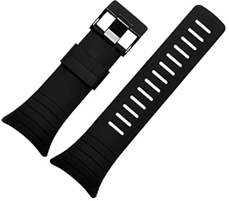 QTYQWC Intelligentes Silikonarmband für SUUNTO CORE, Gummiarmband, 35 mm, schwarzer Gürtel, inklusive Schrauben, Schraubendreher