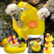 Flotteur de piscine pour chien, flotteur gonflable amusant 6 en 1 pour piscine, radeau pour petits chiens, chiots et chiens, canard jaune