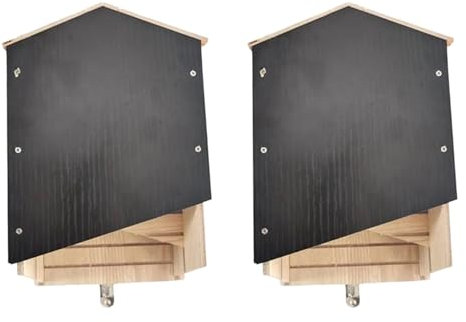LOLPALONE 2X Grande Casetta per Pipistrelli da Esterno, Enorme Scatola di Legno, Casa per Pipistrelli A Spirale Resistente alle Intemperie, Non Trattata, Rifugio, Accessori da Giardino B