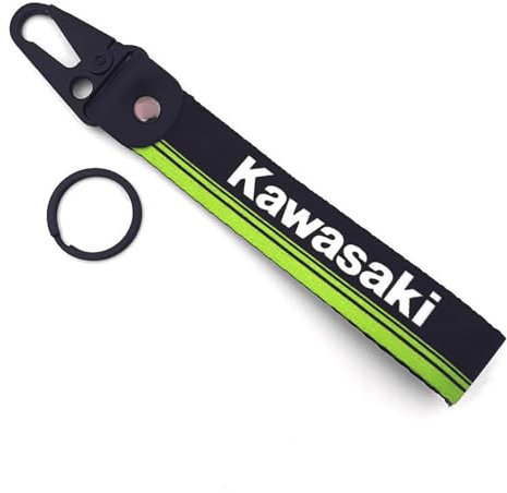 Moto polyester Porte-clés personnalisé en brodé porte-clés personnalisé porte-clés pour Kawasaki,Black-A
