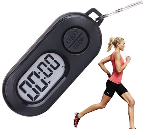 Doiyislem Chronomètre Sportif | Porte-Clés Sportif Minuterie - Horloge Compte à Rebours de Taille Poche doté d'un Écran LCD pour Douche, Études, Cuisine, Salle de Sport, Entraînement