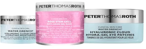 Peter Thomas Roth – Vorteilspack Skincare Set | Rose Stem Cell Maske, Water Drench® Mini 20ml & Augenpads 30 Paar | Feuchtigkeitsspendende Gesichtsmaske + Augenpflege + Reiseset | Anti-Aging & Glow