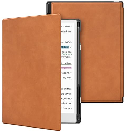 TiMOVO Case for Remarkable Paper Pro 11.8Inch 2024, Lightweight Hard Back Shell Protective Book Folio Cover with Pen Holder for Remarkable Paper Pro Color Tablet, Support Auto Wake/Sleep,Vintage Brown